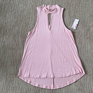 Wild Pearl Pink High Neck with Keyhole Blouse